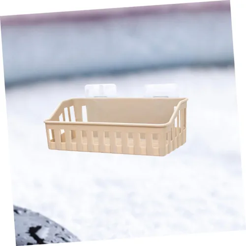 Miniatura 9 de Cabilock Estante de baño montado en la pared, cesta de almacenamiento para ducha y cocina, café claro, organizador multiusos para almacenamiento