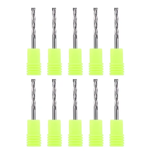Miniatura 11 de Brocas de enrutador en espiral hacia arriba y abajo, broca de compresión de 1/4 de pulgada de diámetro de corte, 1 pulgada de longitud de corte