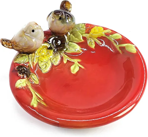 Miniatura 4 de ornerx Jabonera de cerámica de 5 "para ducha, bandeja de jabón vintage, tema de pájaro, bandeja