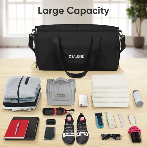 Miniatura 2 de BALEINE bolso de gimnasio para mujeres y hombres, pequeño bolso de lona impermeable y ligero para deportes, gimnasios y escapadas de fin de semana