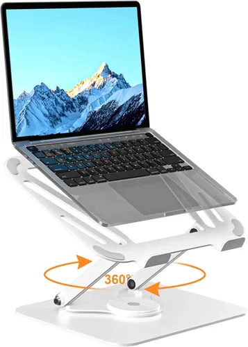 Miniatura 8 de suptek Soporte para computadora portátil de aluminio, soporte para computadora portátil ergonómico y desmontable para escritorio, elevador