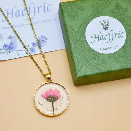 Miniatura 6 de Pressed Flower Necklace Gift for Women Personalized Handmade Necklaces Birth Flower Necklace