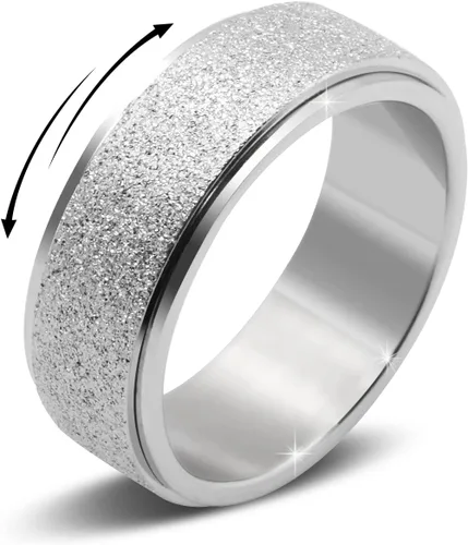 Miniatura 11 de Fidget Ring Women for Anxiety Rings:Personalized Inspirational Mantra Stainless Steel Silver Black Rainbow Rose Gold Spinning Ring for Men Women