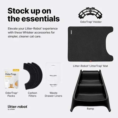 Miniatura 6 de Rampa para Litter-Robot 4 de Whisker, Negra - Rampa para Gatos para Caja de Arena, Ajuste Personalizado para Litter-Robot 4, Pies de Goma Negro