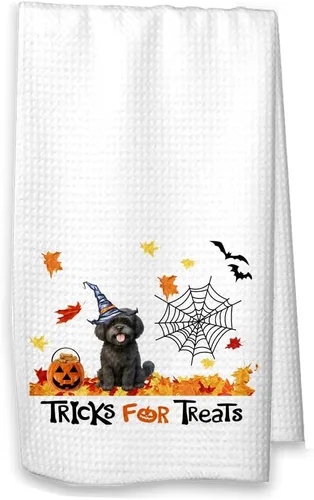 Studio 9Thirty3 Trucos para golosinas Shih Tzu Toalla de cocina de Halloween, decoración de otoño Shih Tzu (toalla blanca, Shih Tzu sin nombre)