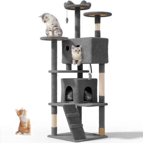 OS MOTOR Torre de árbol para gatos de 70 pulgadas para gatos de interior y adultos, árbol de gato lindo y moderno para gatos grandes, 20 libras,