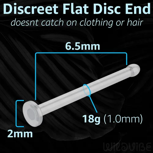 Miniatura 5 de Aretes de nariz transparentes para mujeres y hombres, 10 unidades, retenedores de plástico planos, transparentes, para el trabajo, cirugía
