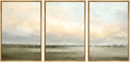 Miniatura 67 de SIGNWIN Lienzo enmarcado para pared, juego de arte de puesta de sol, horizonte, cielo, paisaje, fotografía, arte moderno, paisaje, relajante