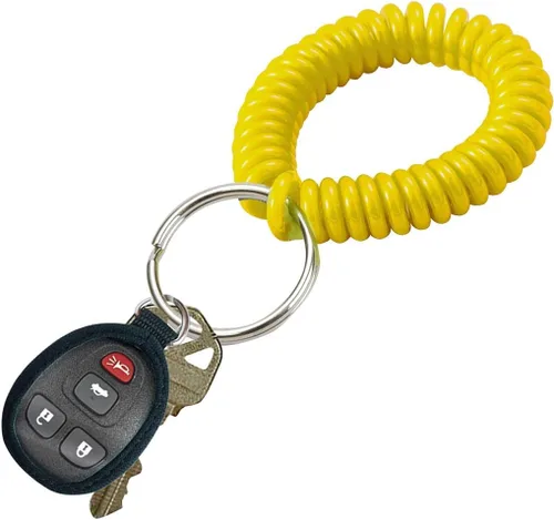 Miniatura 63 de Lucky Line - Resorte de muñeca en espiral de 2 pulgadas de diámetro con llavero de acero, multicolor, pulsera flexible para muñeca, se estira hasta