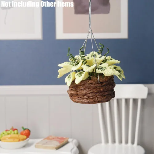 Miniatura 7 de Odoria 1/12 Plantas colgantes en miniatura, mini planta en maceta, accesorios de decoración de casa de muñecas, accesorio para casa de muñecas