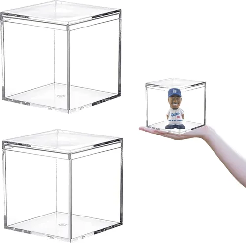 Miniatura 7 de KissYou Caja de Acrílico Transparente Caja de Exhibición con Tapa Cubo Cuadrado de Plástico Contenedores Transparentes Caja de Almacenamiento