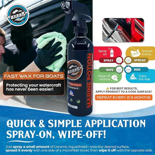 Miniatura 4 de WavesRx Revestimiento en aerosol de cerámica de alto rendimiento para barcos y motos acuáticas (AquaShield +) Sellador de SiO2 de grado marino que
