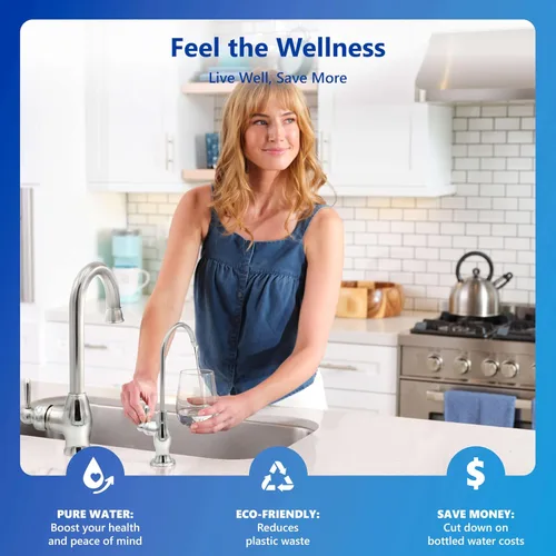 Miniatura 8 de Express Water Sistema de filtración de agua de ósmosis inversa - Sistema de filtro de agua RO de 5 etapas con grifo y tanque - Filtro de agua debajo