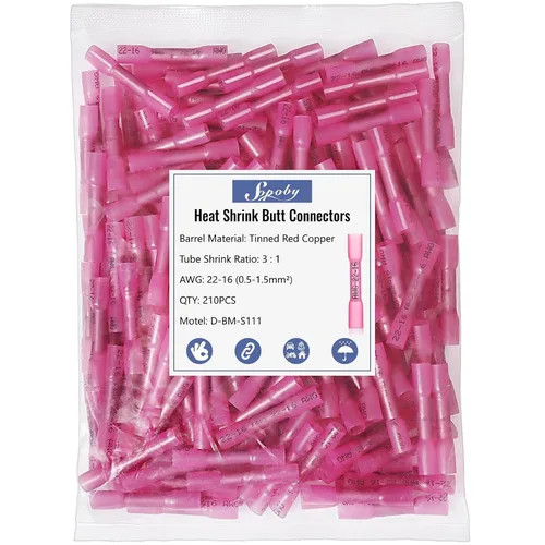 Miniatura 7 de Conectores de Cable a Tope Termorretráctiles, Sopoby 105 Piezas 12-10 AWG Amarillos con Aislamiento Impermeables Conectores de Cable Eléctrico