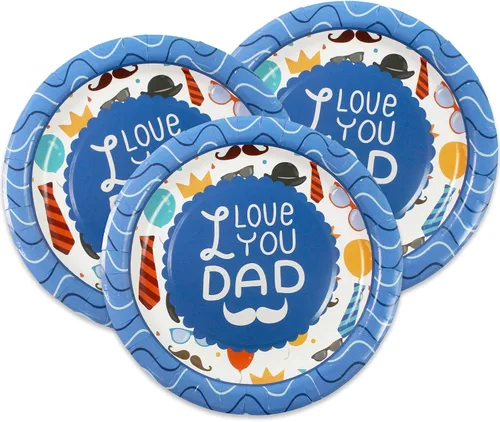 Miniatura 17 de Platos de papel de 50 aniversario – Suministros dorados para fiesta de celebración de boda, platos de postre de papel redondos desechables