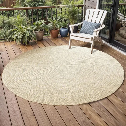 Miniatura 20 de BNM - Alfombra ovalada bohemia para interiores y exteriores con patrón trenzado sólido, perfecta para patio trasero, patio, oficina, sala de estar