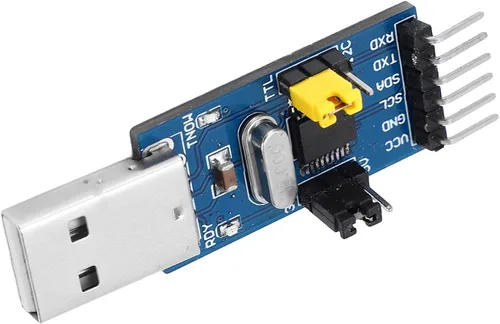 Miniatura 6 de Fafeicy Módulo adaptador convertidor USB a IIC I2C UART, salida de 5 V y 3.3 V, pantalla de estado LED, con cable de puente
