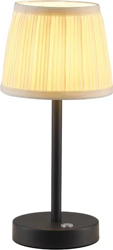 Miniatura 12 de PUSU Juego de 2 lámparas de mesa LED inalámbricas negras, lámpara de cabecera recargable de 4000mAh regulable de 3 vías con pantalla de tela