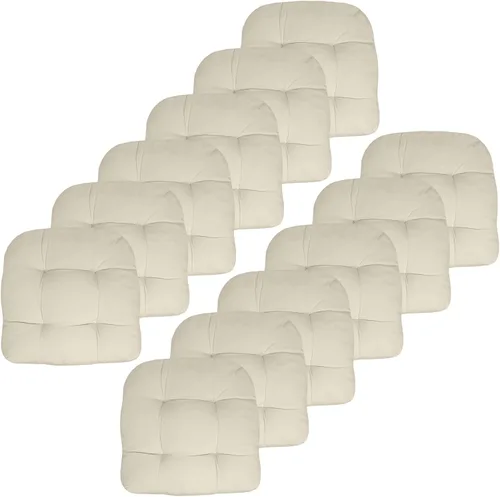 Miniatura 41 de Sweet Home Collection - Cojines para silla de patio al aire libre, cojines prémium con relleno grueso y cómodo de fibra, con tul, 19 x 19 pulgadas