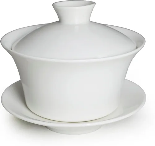 Miniatura 14 de Liang baobao Juego de Té Tradicional Gaiwan con Tapa y Platillo Taza de Té Gongfu de Porcelana Diseño Azul de Loto Tazas de 200ml