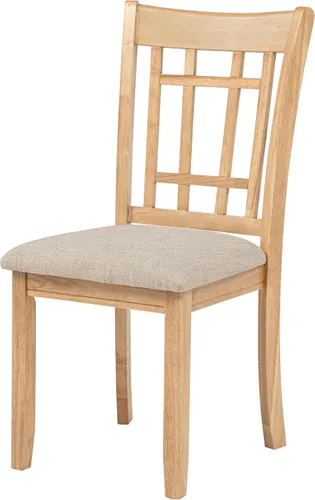 Miniatura 6 de Coaster Home Furnishings - LAVON - Madera y tela - Sillas de comedor sin brazos con asiento tapizado - Juego de 2 - Roble claro y lino - 106622