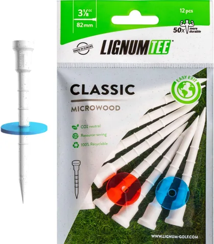 Miniatura 10 de LIGNUM Tee - Camisetas de golf clásicas - Camisetas de golf deportivas - Cabeza antigiro, micro madera de base biológica, 50 veces duradera