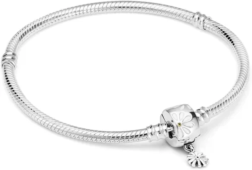Parmuz Charm Bracelet For Woman 925 Sterling Silver Basic heart clasp Iconic Moments Snake Chain Bracelet Gift for Teen Girls Men Mother Daughter