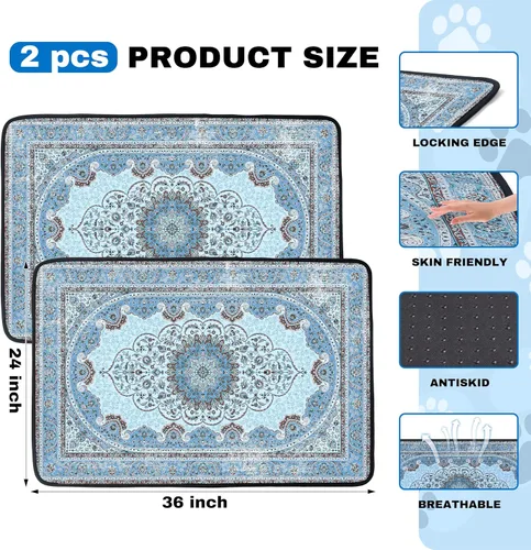 Miniatura 4 de PatiencET Almohadillas lavables para orina para perros y gatos, 72 x 72 pulgadas, súper absorbentes, a prueba de fugas, reutilizables, 1 almohadilla
