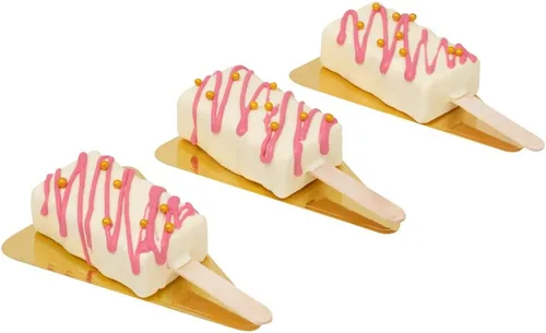 Miniatura 10 de Pastry Tek - Moldes para paletas de 4 cavidades, 10 moldes rectangulares para tartas, flexibles, congelables, de silicona blanca, fáciles