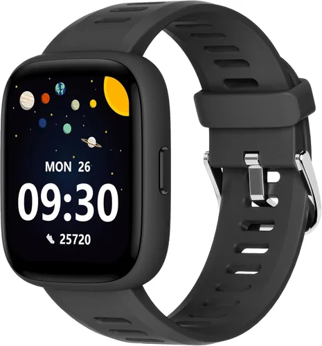 BIGGERFIVE Reloj inteligente para niños, reloj de seguimiento de actividad física de 1.8", podómetro, frecuencia cardíaca, IP68 resistente al agua,