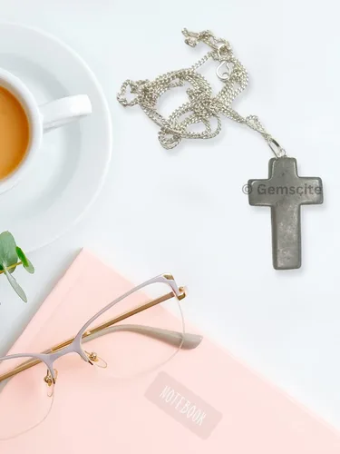 Miniatura 5 de GEMSCITE Colgante de cruz de piedras preciosas con cadena de 24 pulgadas + bolsa de cristal curativo de moda, hecho a mano, para hombres y mujeres