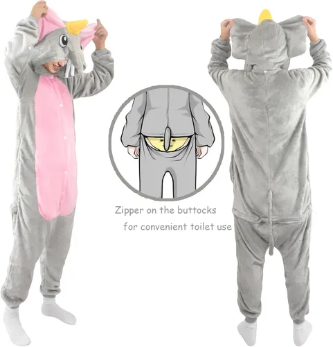Miniatura 5 de U-ParBoo Pijama de franela de una pieza para disfraz de Halloween, diseño de animal