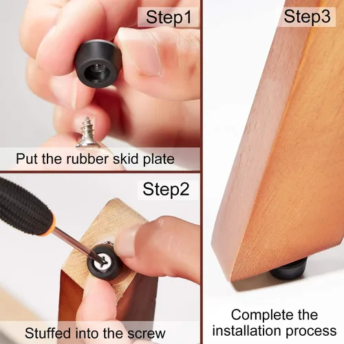 Miniatura 6 de 20 patas de goma suaves para tabla de cortar con tornillos de acero inoxidable, 0.28 x 0.59 (HD), suaves, antideslizantes, no dejan marcas