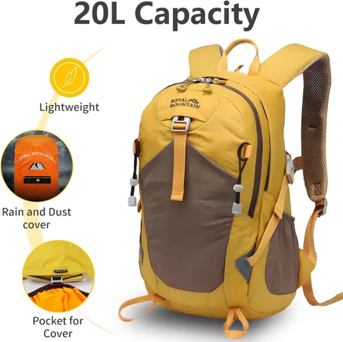 Miniatura 3 de Mochila de Senderismo Plegable Mochila de Viaje, Amarillo, 20 l, Exteriores