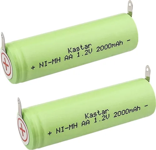 Kastar 2 unidades Ni-MH 1.2V AA 2000 mAh afeitadora batería actualización con pestañas de soldadura para modelos Norelco, Remington Shaver