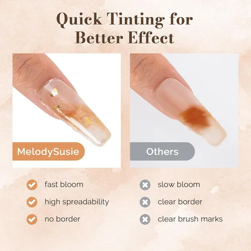 Miniatura 6 de MelodySusie Juego de 2 piezas de gel floreciente transparente y capa superior para diseño de uñas, esmalte de uñas de gel UV acuarela mármol, gel
