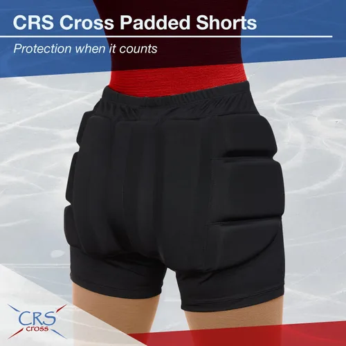Miniatura 6 de CRS Cross Padded Figure Skating Shorts. Crash Pad Pants for Roller, Inline, Ice Skating, Snowboarding, and Skiing. Fall Impact Protection for Butt
