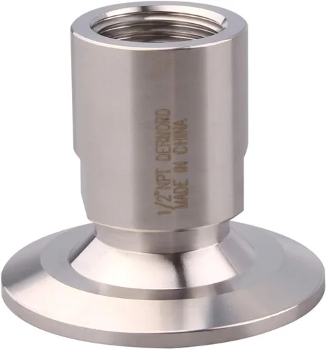 Miniatura 9 de Dernord Adaptador de abrazadera triple de 2" a virola de rosca FNPT de 1 pulgada para tubería sanitaria