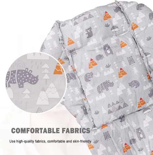 Miniatura 6 de Cojín para silla alta, almohadilla para silla alta, funda para silla alta, ligera y transpirable, suave y cómoda, hace que el bebé se sienta más