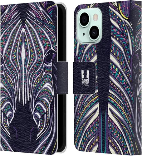 Miniatura 9 de Head Case Designs Bear Aztec Animal Faces 2 Leather Wallet Case Compatible with Apple iPhone 13 Mini