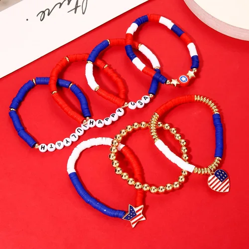 Miniatura 114 de Surfer Heishi - Pulseras apilables para mujer, apilables, de vinilo arcoíris, disco de arcilla, pulseras elásticas para la amistad, joyería bohemia