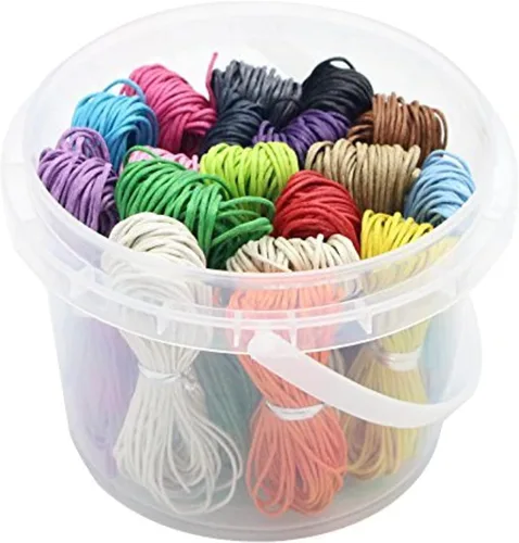 180Yards 18 Colores 0.039 in Cordón de algodón encerado DIY Haciendo Hilo Joyería Pulsera Material