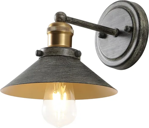 Miniatura 15 de JONATHAN Y JYL7427B JYL7427B del 17 de julio, lámpara de pared de sombra metálica de 44.5 cm con 2 luces, estilo granja contemporáneo transicional