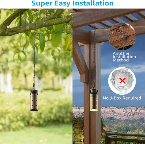 Miniatura 4 de LEONLITE Luces LED de paisaje de bajo voltaje, luz colgante de paisaje de 12 V, certificación UL, luces colgantes para exteriores, para árbol, Latón