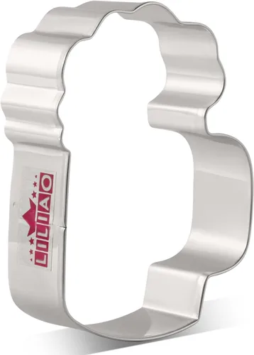 LILIAO Cortador de galletas para taza de cerveza, 2.5 pulgadas de ancho x 3.4 pulgadas de alto x 1 pulgada de profundidad, acero inoxidable
