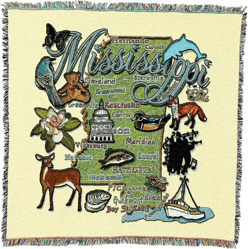 Miniatura 25 de Pure Country Weavers State of Alabama - Manta cuadrada para regalo, manta de tapiz tejida de algodón, fabricada en los Estados Unidos