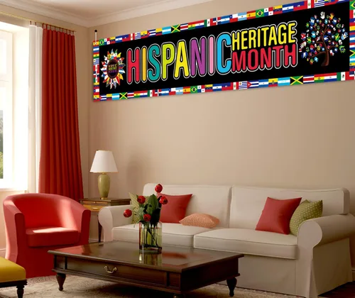 Miniatura 4 de Nepnuser Letrero colgante para decoración del Mes Nacional de la Herencia Hispana, 21 países de habla hispana, grande, hogar, jardín, exterior