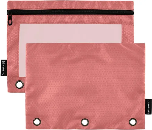 Miniatura 22 de Gredecor Estuche para lápices con 3 anillos con cremallera negra, paquete de 2 unidades, organizador de carpetas transparentes para ventana escolar
