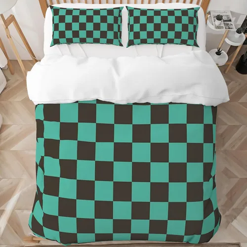 INFLAG Juego de ropa de cama de anime: juego de funda de edredón de microfibra cepillada suave de 68 x 90 pulgadas, 3 piezas, 1 funda de edredón con