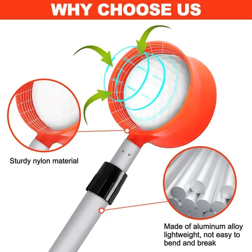 Miniatura 4 de Golf Ball Retriever - Telescopic Aluminum Alloy Pole and Firm Nylon Cup Grabber